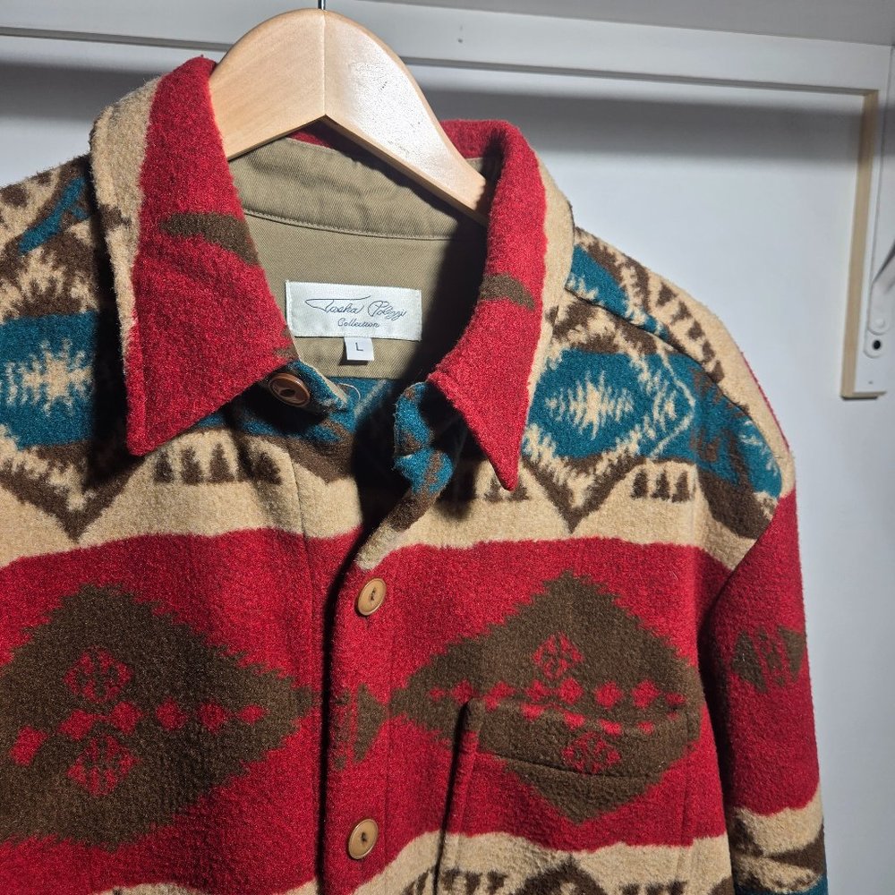 Tasha Polizzi Collection Shacket Shirt Jacket Aztec Western Wear Long Sleeve L